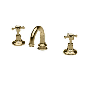 Marlborough 3 Tap Hole Deck Basin Mixer Polished Brass