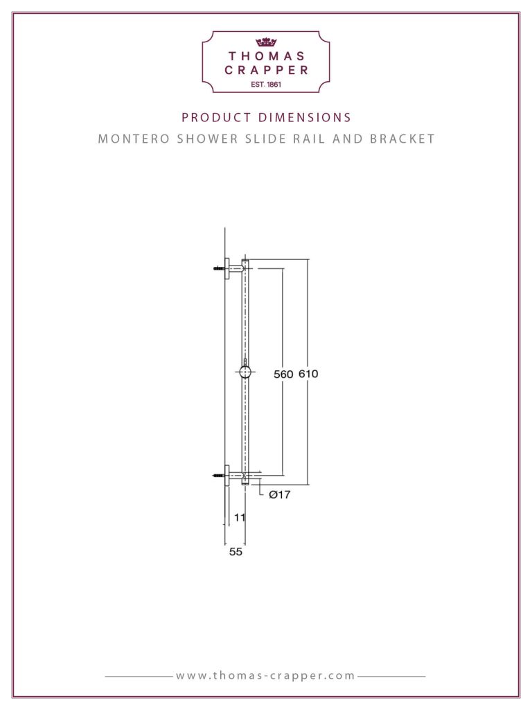 Montero Shower Slide Rail Kit Thomas Crapper & Co Ltd.